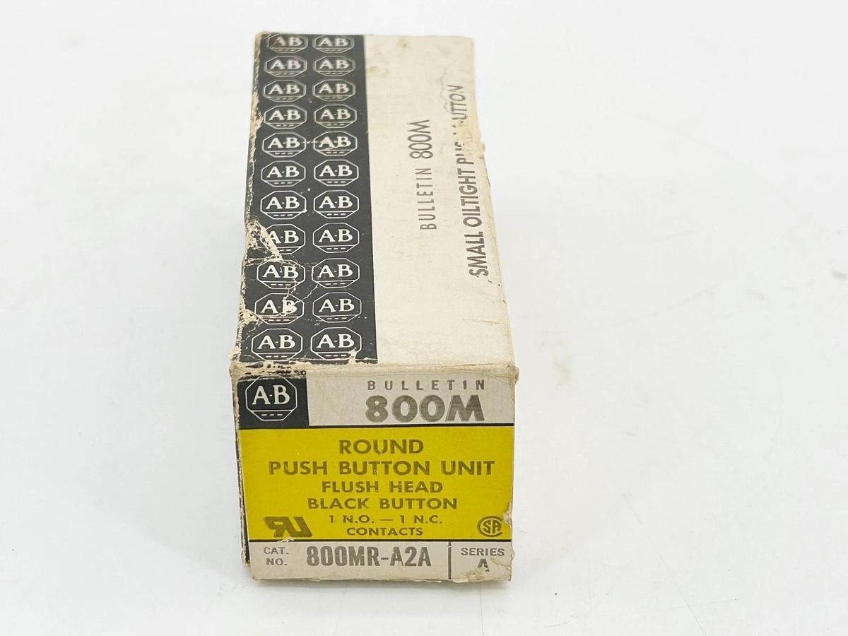 New Allen Bradley 800MR-A2A Pushbutton Momentary Contact Black Ser. A
