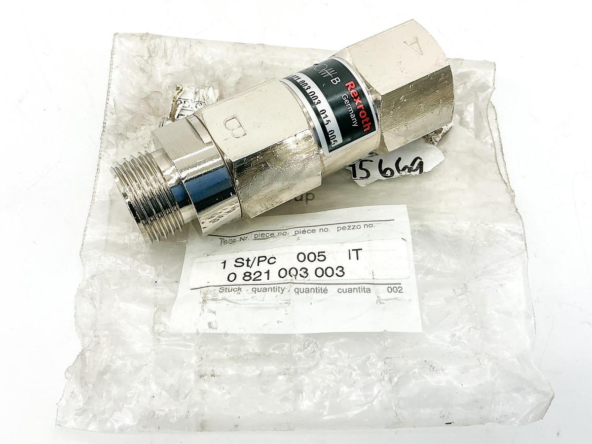 New Rexroth 0-821-003-003-015-005 Pneumatic Check Valve - No Box