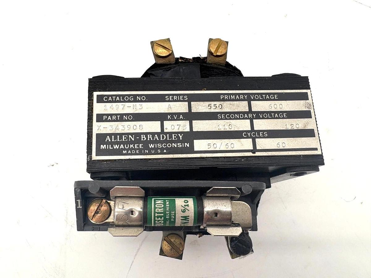 New Allen Bradley 1497-N3 Ser. A 75VA Transformer Pri. 550/600V Sec. 110/120V