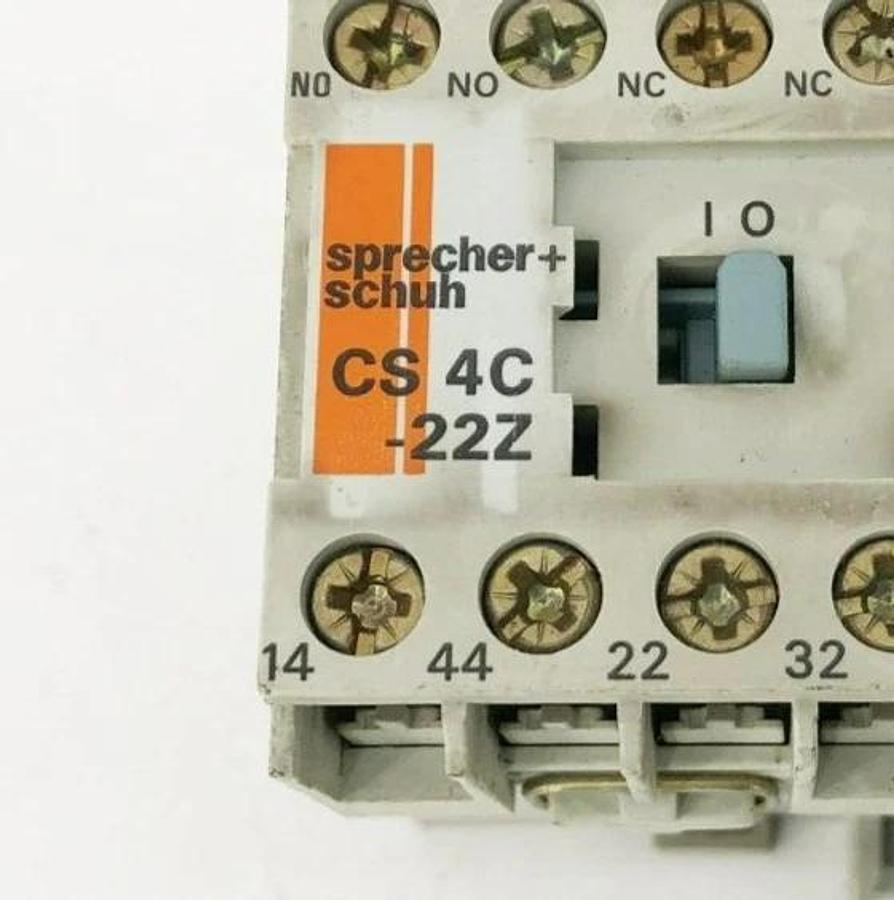 Used Sprecher + Schuh CS4C-22Z Industrial Control Relay 600VAC 24VDC