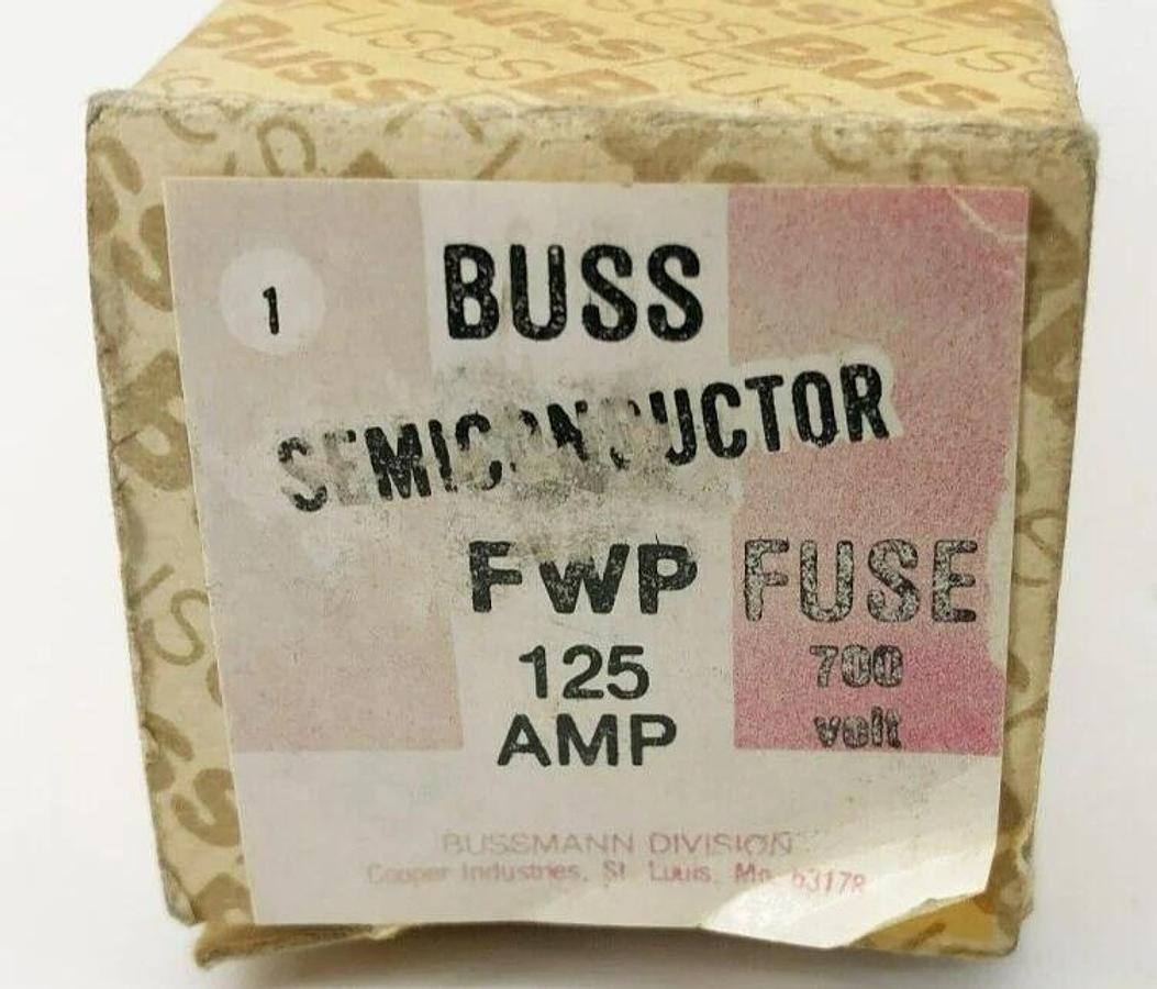 New Bussmann FWP-125 Semiconductor Fuse 125A 700VAC/DC