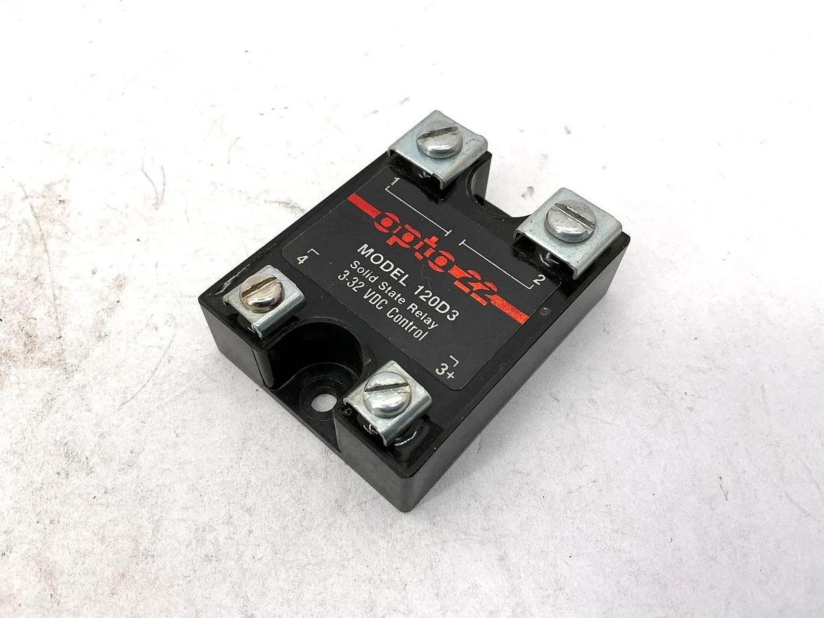 Used Lot of 2 OPTO 22 120D3 Solid State Relay 3-32VDC Control