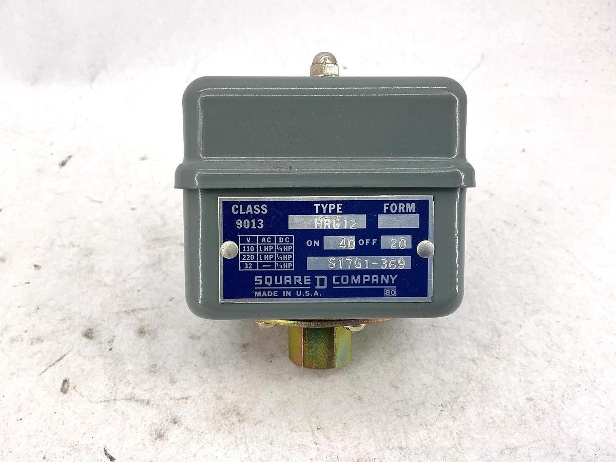 Square D 9013HRG-12 Pressure Switch Close 40 Open 20 9013HRG12 56084