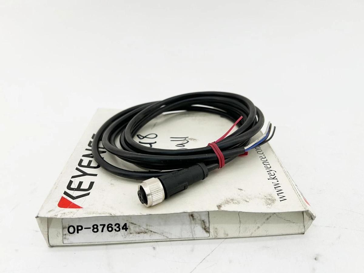 New Keyence OP-87634 Connector Cable 4A 300V Straight M12 2M