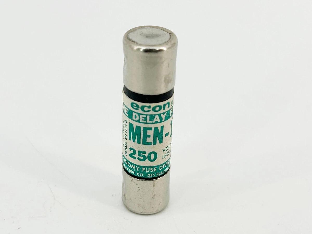 New Lot of 6 Econ MEN-1 Time Delay Dual Element Fuse 1A 250VAC
