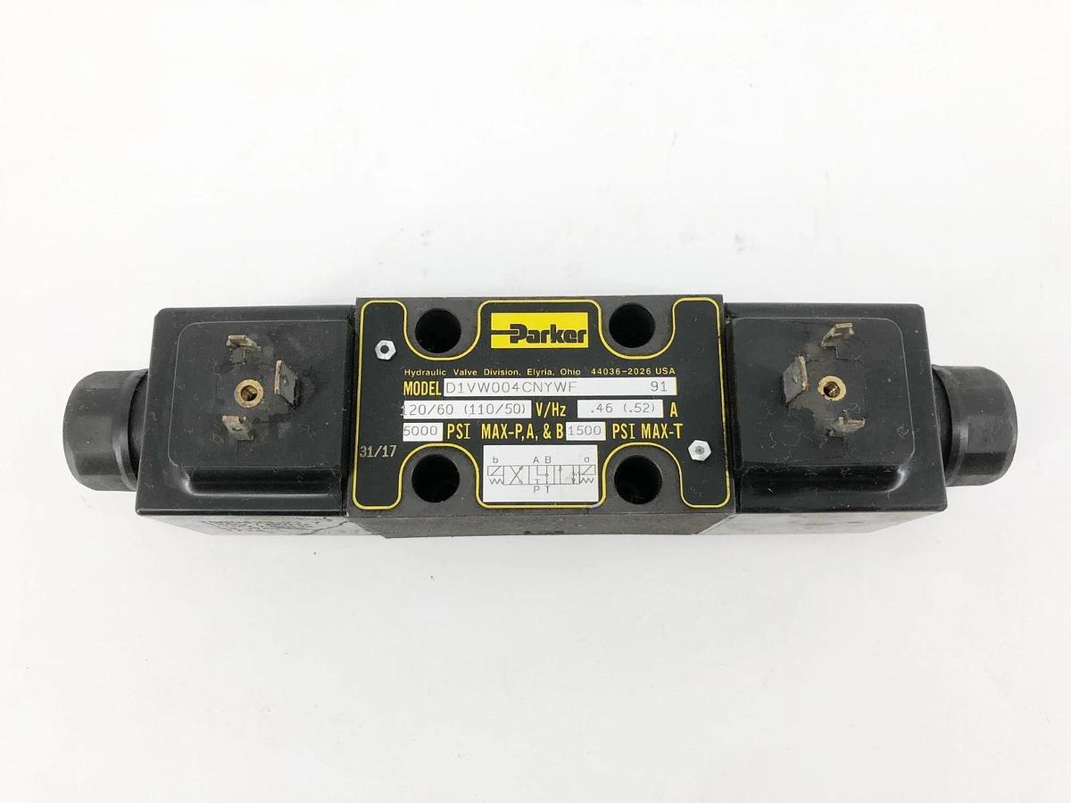 Used Parker D1VW004CNYWF Directional Valve 120V .46A 5000psi
