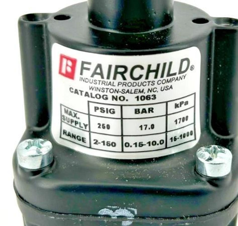 New Fairchild 1063 Pneumatic Regulator 2-150psi 250psi Max 3/8" NPT