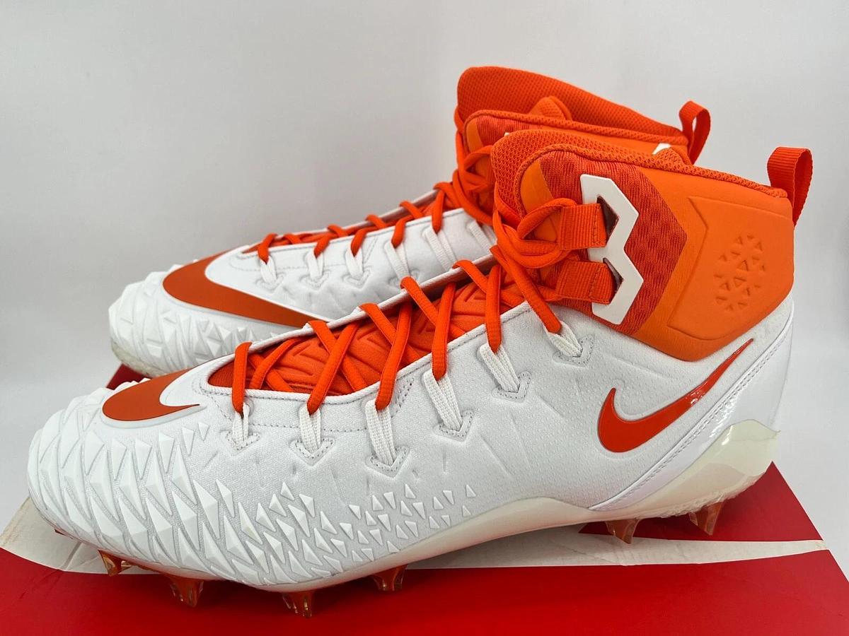 Nike Force Savage Pro TD P White/Orange Size 16 OSU Beavers Cleats