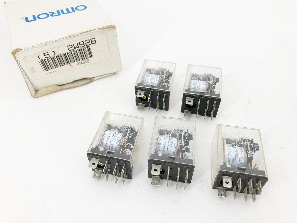 Box of 5 New Omron LY1-AC110/120 Relays 15A 120VAC 2W926