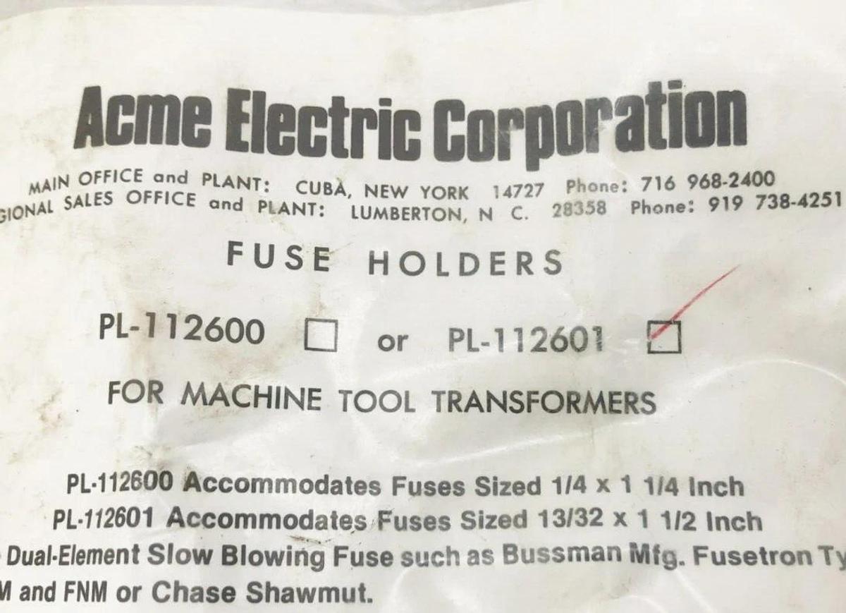 Lot of 3 New Acme Electric PL-112601 Secondary Fuse Kits 13/32" x 1-1/2"