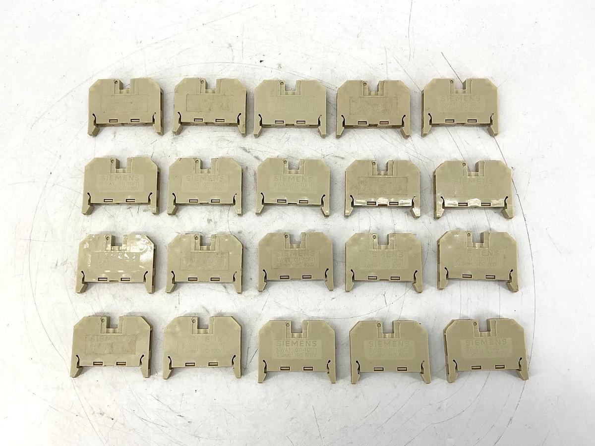 Used Lot of 20 Siemens 8WA1011-1DF11 Terminal Block 600V 22-12AWG 800V 8WA1 011-1DF11
