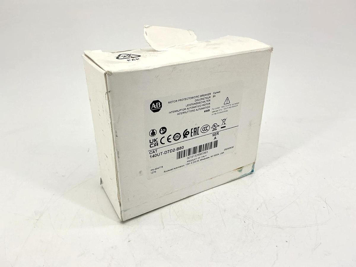 New Allen Bradley 140UT-D7D2-B80 Ser A Motor Protector Circuit Breaker 8A 480V