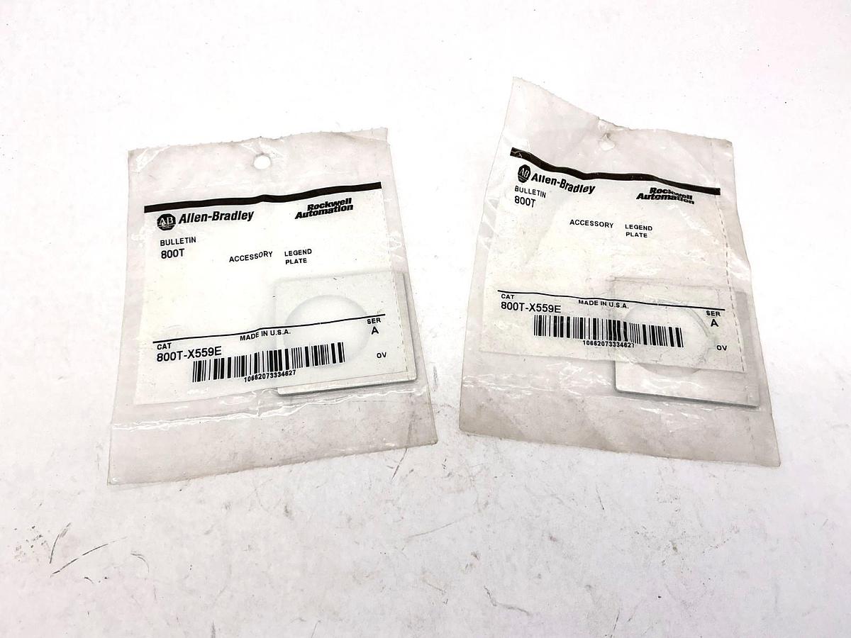 Lot of 2 New Allen Bradley 800T-X559E Ser A Legend Plate Accessory