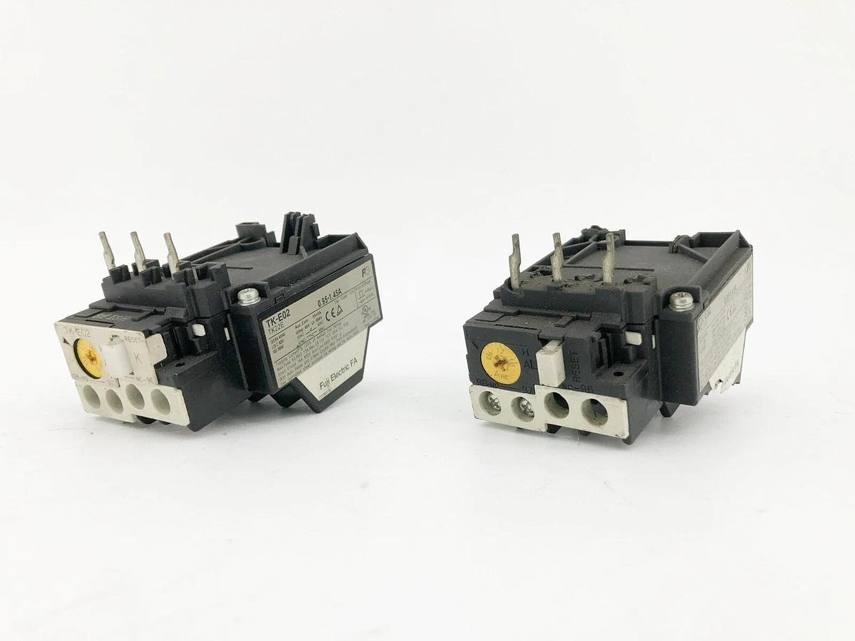 Used Lot of 2 Fuji Electric TK-E02-145 Overload Relays 0.95-1.45A TK22E