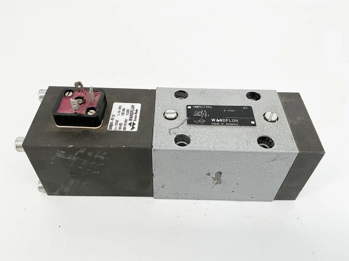 New Wandfluh AMW4Z100A Solenoid Valve 110VAC 50/60Hz SIN60V-R110 - No Box