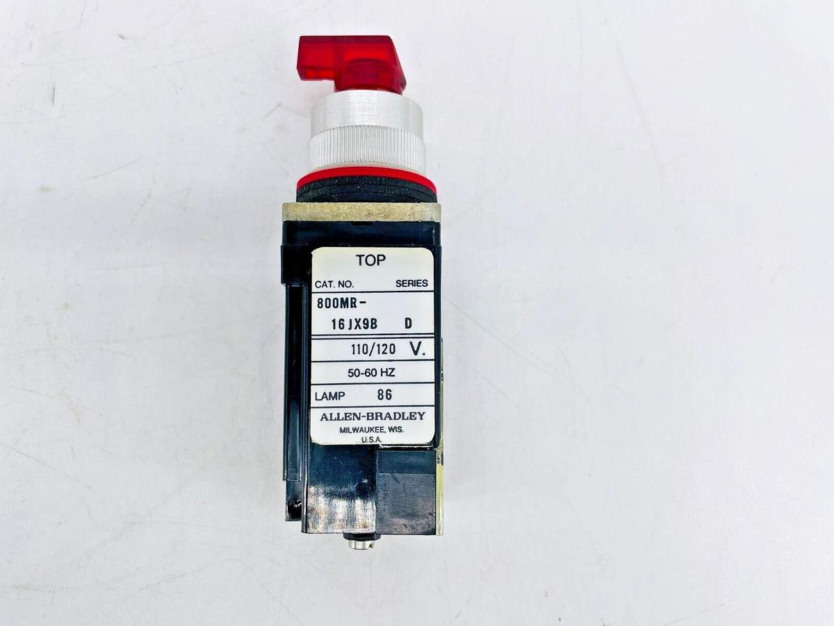 New Allen Bradley 800MR-16JA9BRA Illuminated Selector Switch Red 800MR-16JX9B