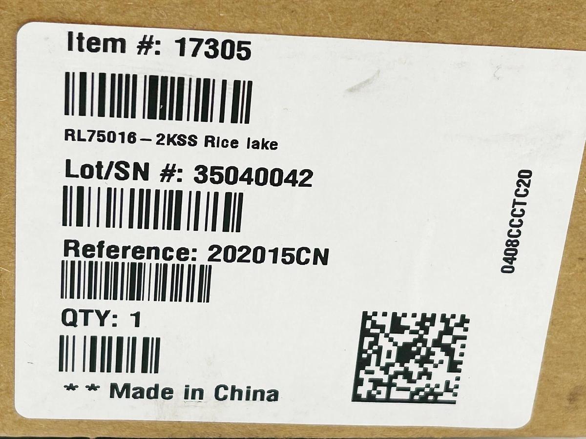 New Rice Lake RL75016-2KSS Double Ended Beam Load Cell Sensor 2000LB 25' Cable