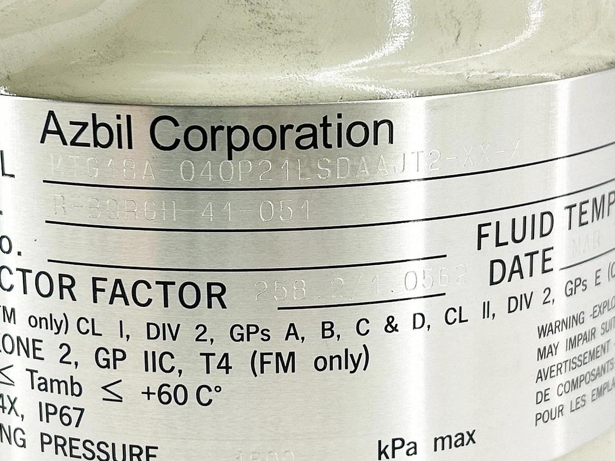 New Azbil Yanatake MTG18A-040P21LSDAAJT2-XX-X Electromagnetic Flow Meter 1600PS