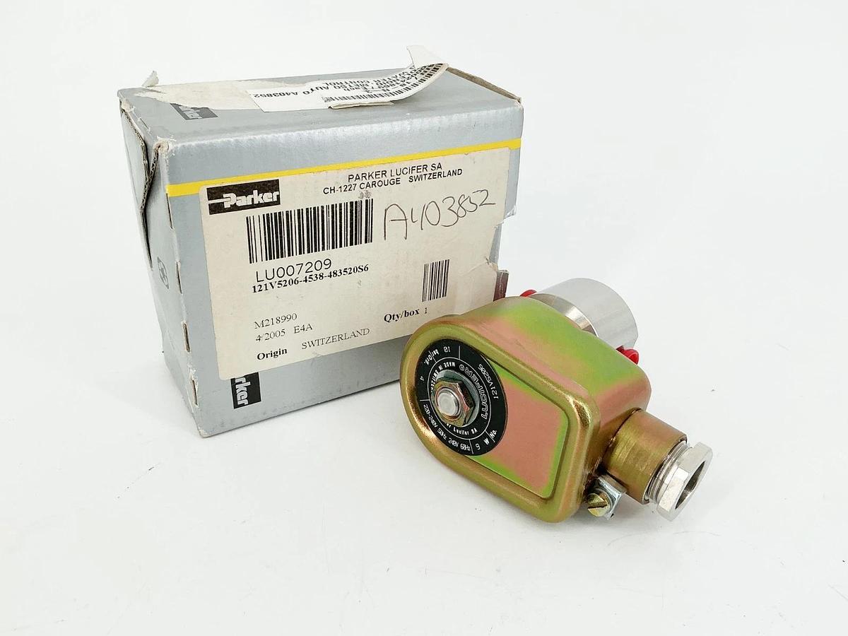 New Parker 121V5206-4538-483520S6 Solenoid Valve 220-240V 50/60Hz 10Bar LU007209