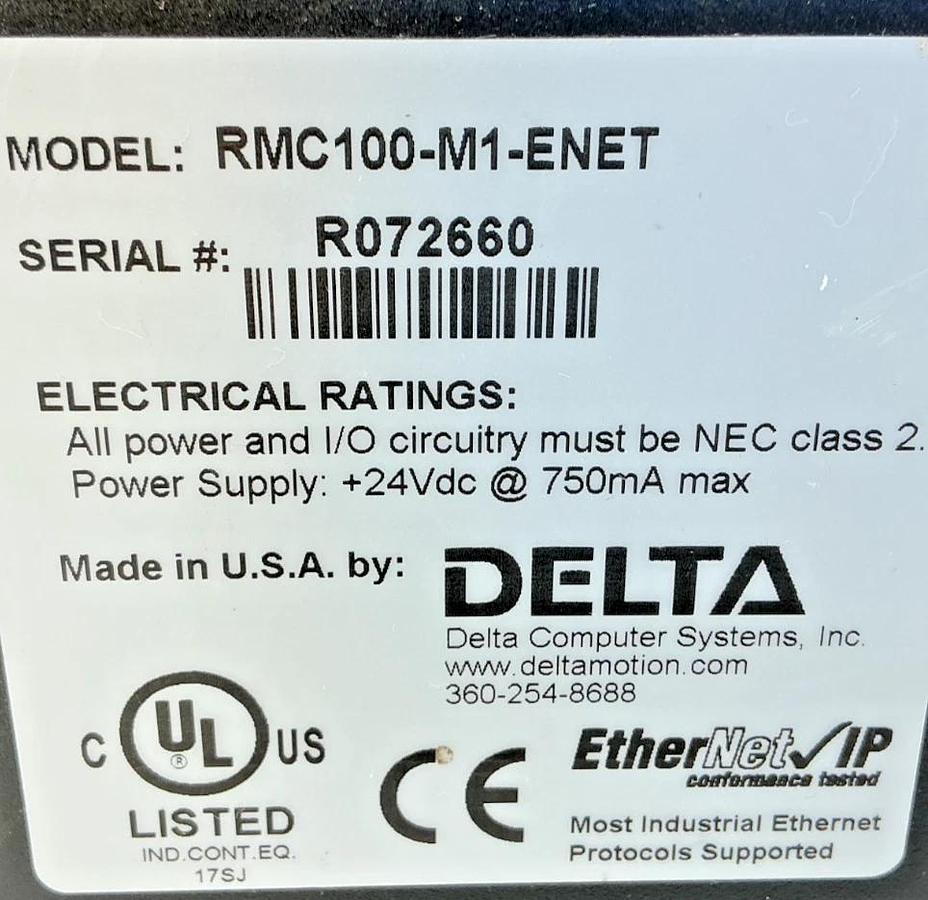 Used Delta Computer Systems RMC100-M1-ENET RMC-100 Ethernet PLC Module RMC100M1ENET