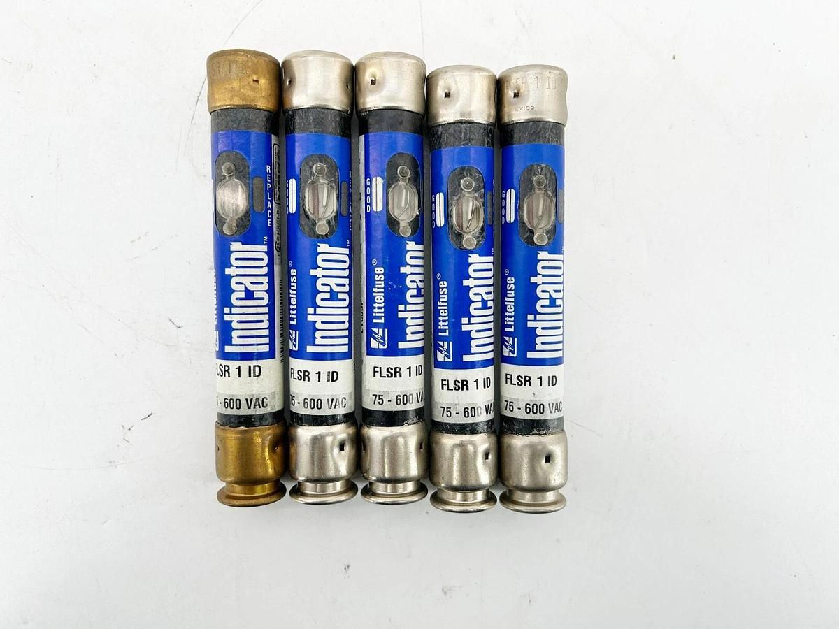 New Lot of 5 Littelfuse FLSR 1 ID Time Delay Fuse 75-600VAC 1A