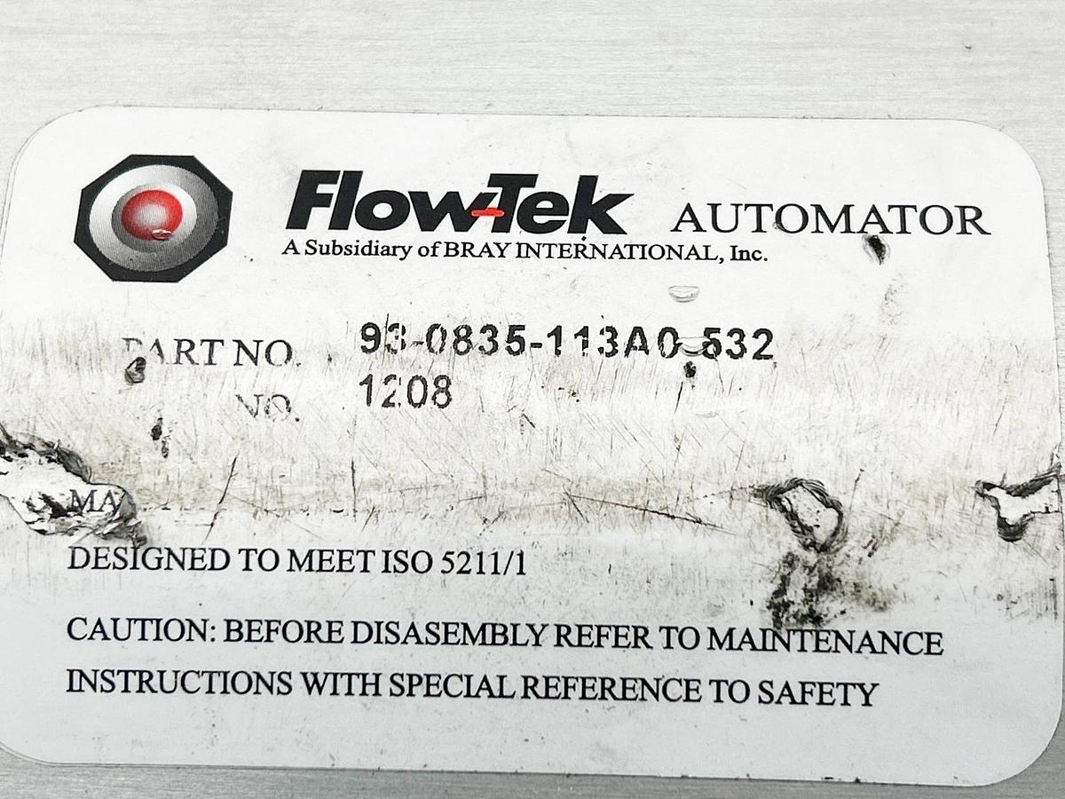 New Flowtek 93-0835-113A0-532 Pneumatic Actuator 140PSI W/ Ball Valve 1-1/4"