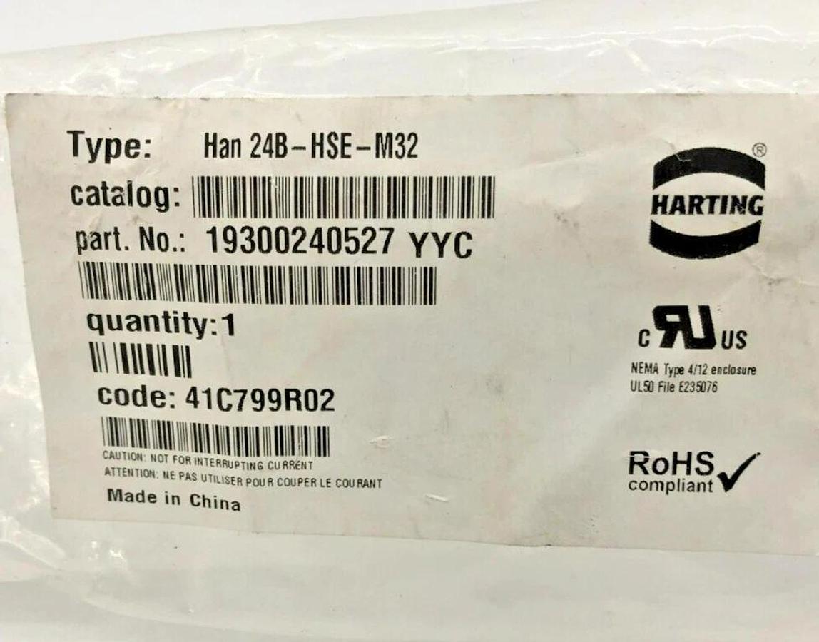 New Harting 19300240527 Aluminum Side-Entry Connector Hood