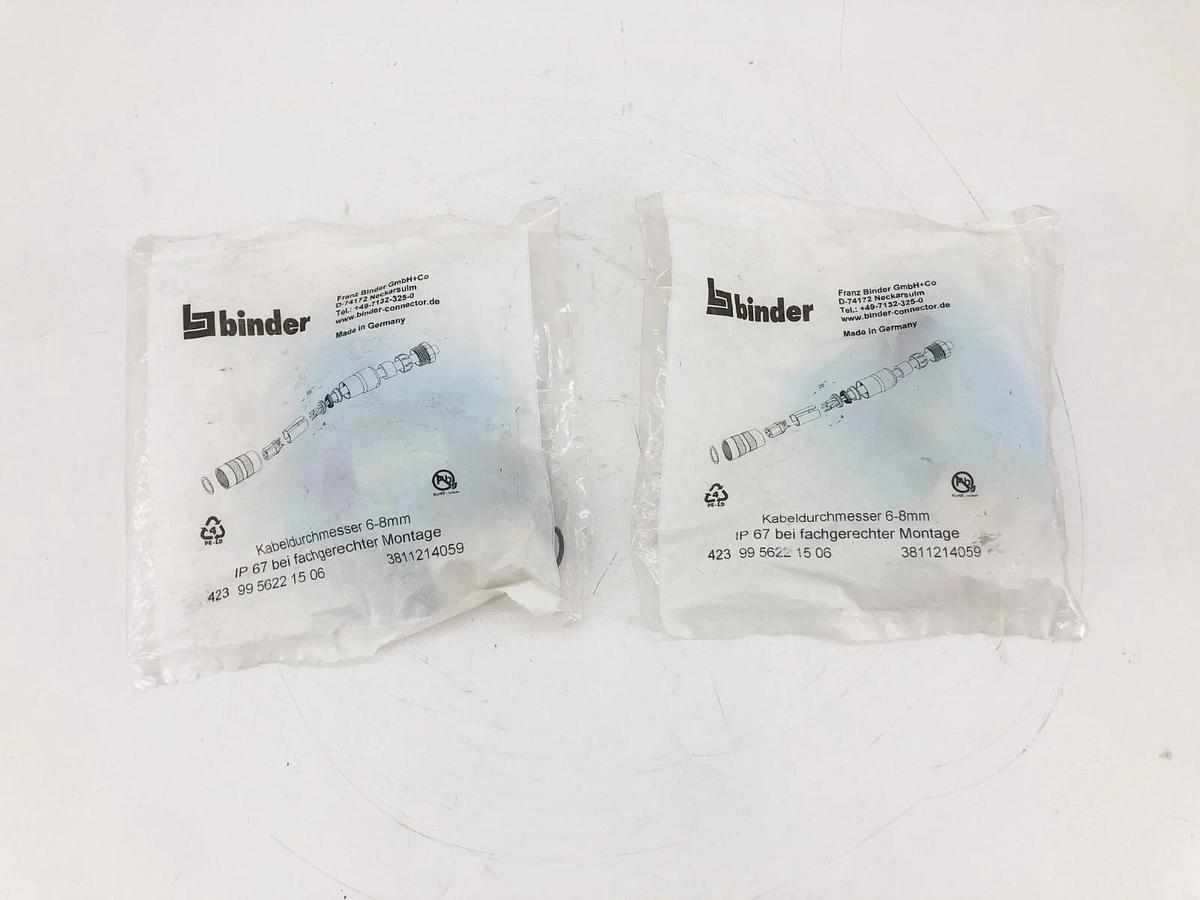 Lot of 2 New Binder 423 99 5622 15 06 Circular Connector Kits 3811214059