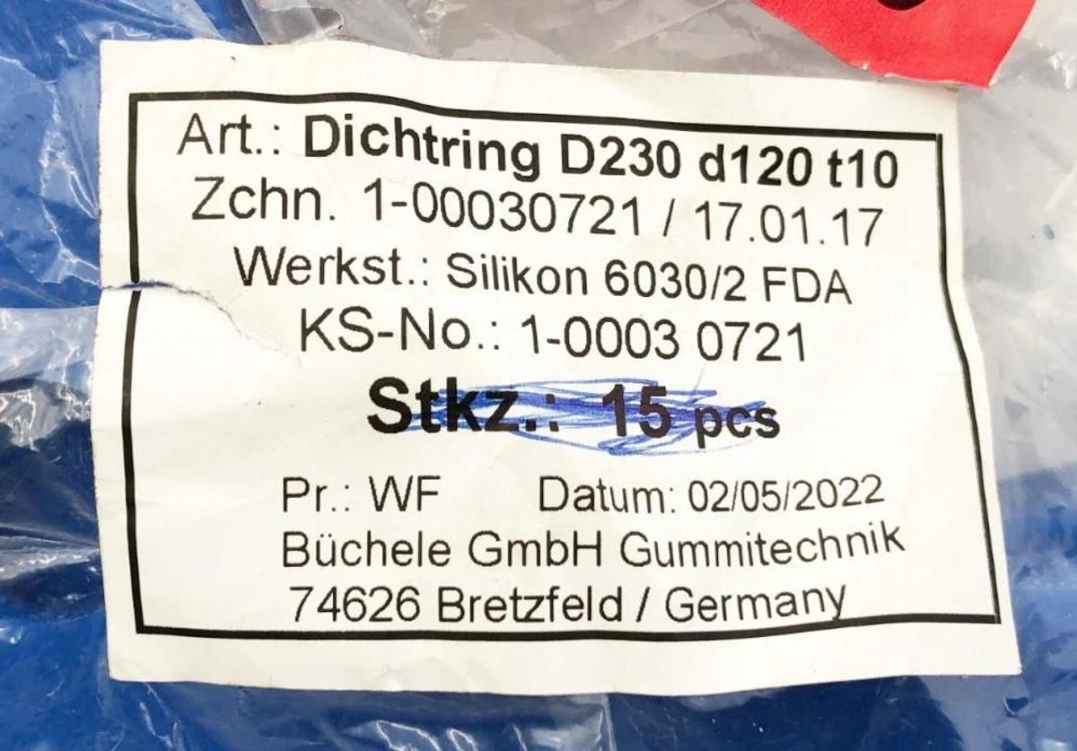 New Karl Schnell 1-00030721 Gasket D230 d120 t10 - No Box
