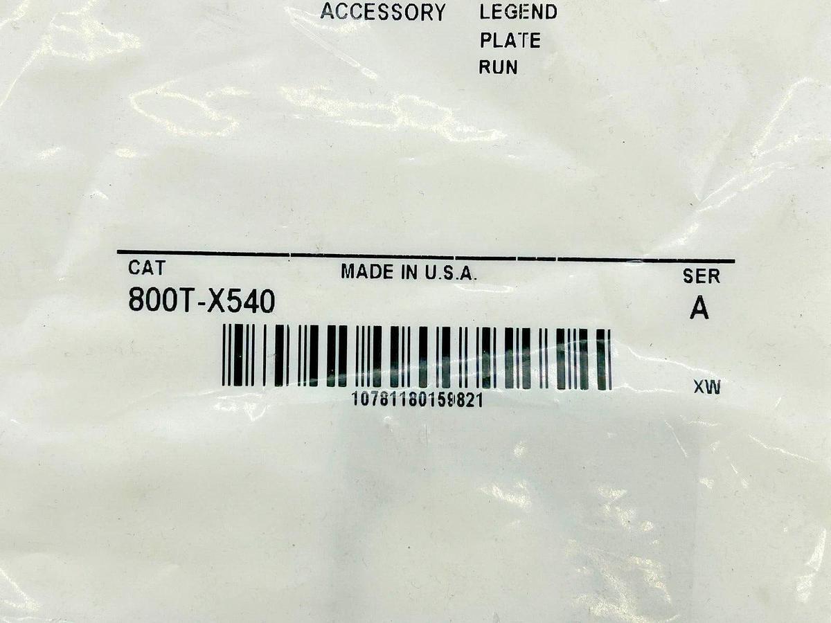 New Lot of 2 Allen Bradley 800T-X540 Legend Plate Ser A