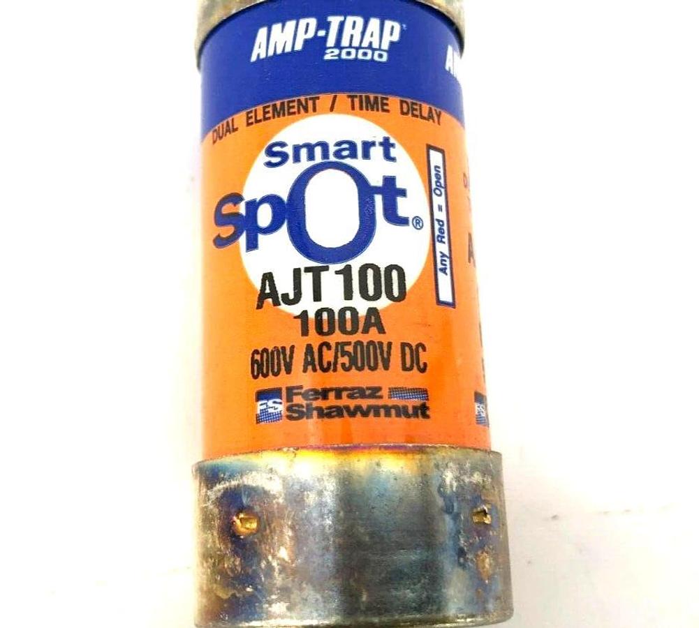 New Ferraz Shawmut Amp-Trap AJT100 Smart Spot Fuses 100A 600V Time Delay