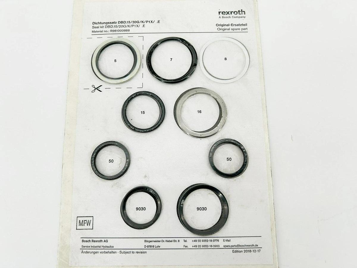 New Bosch Rexroth R961000888 Seal Kit, DBD.15/20G/K/P1X/.E