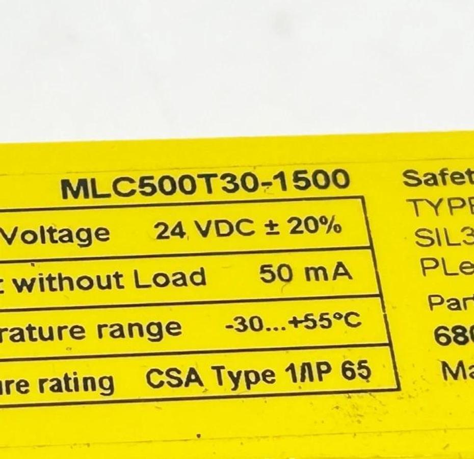 Used Leuze MLC500T30-1500 Safety Light Curtain Transmitter MLC 500 Series