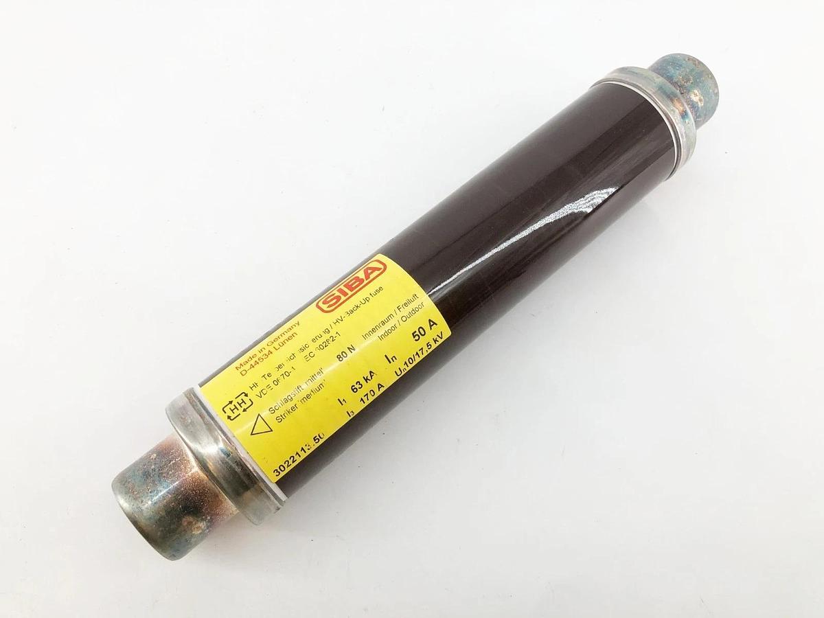 New SIBA 3022113.50 Fuse-Link HHD 50A 10/17,5kV DIN 43625 e=292mm 80 N Back-Up
