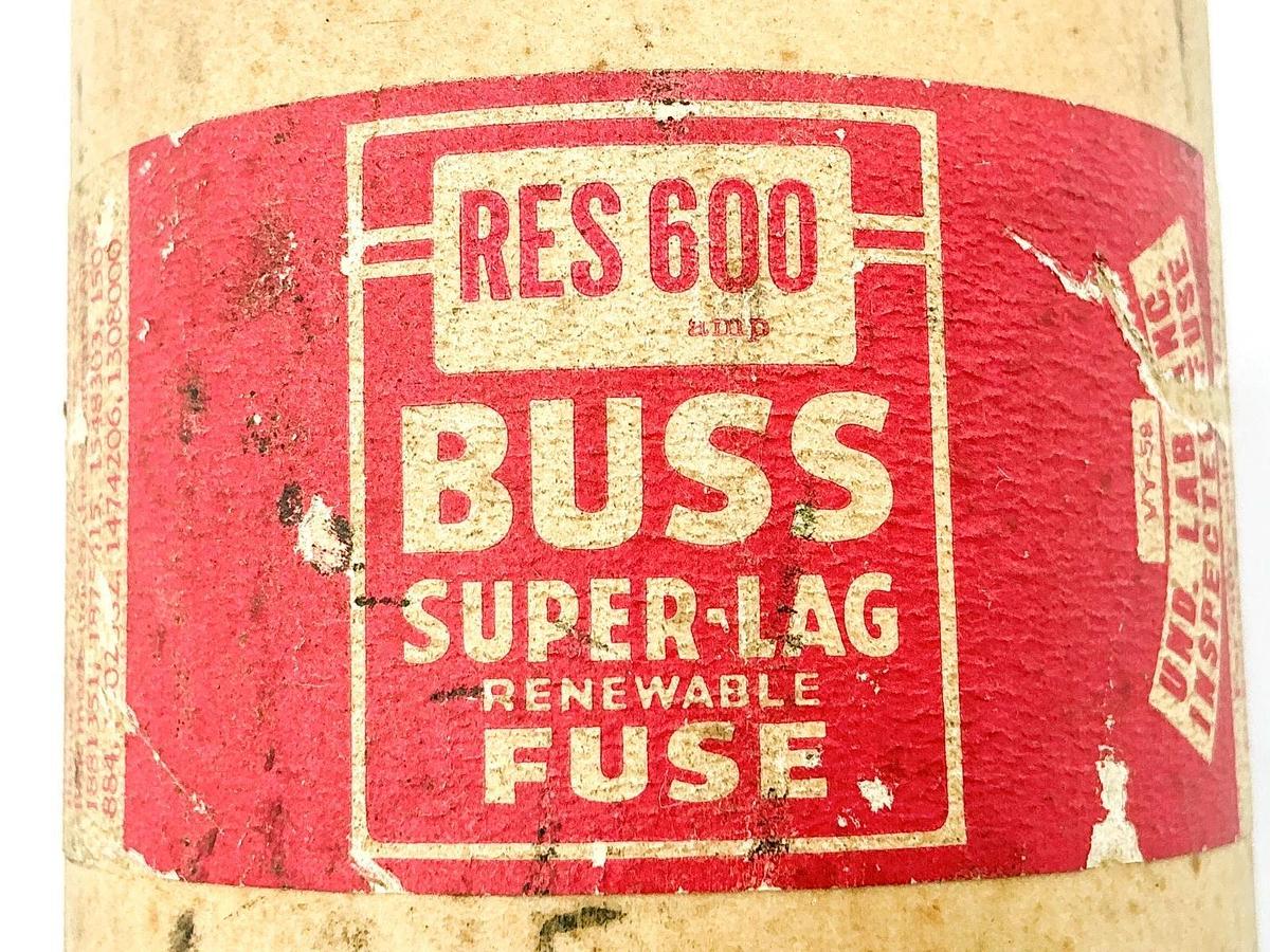 New Bussmann RES-600 Super Lag Renewable Fuse 600A 600V - No Box