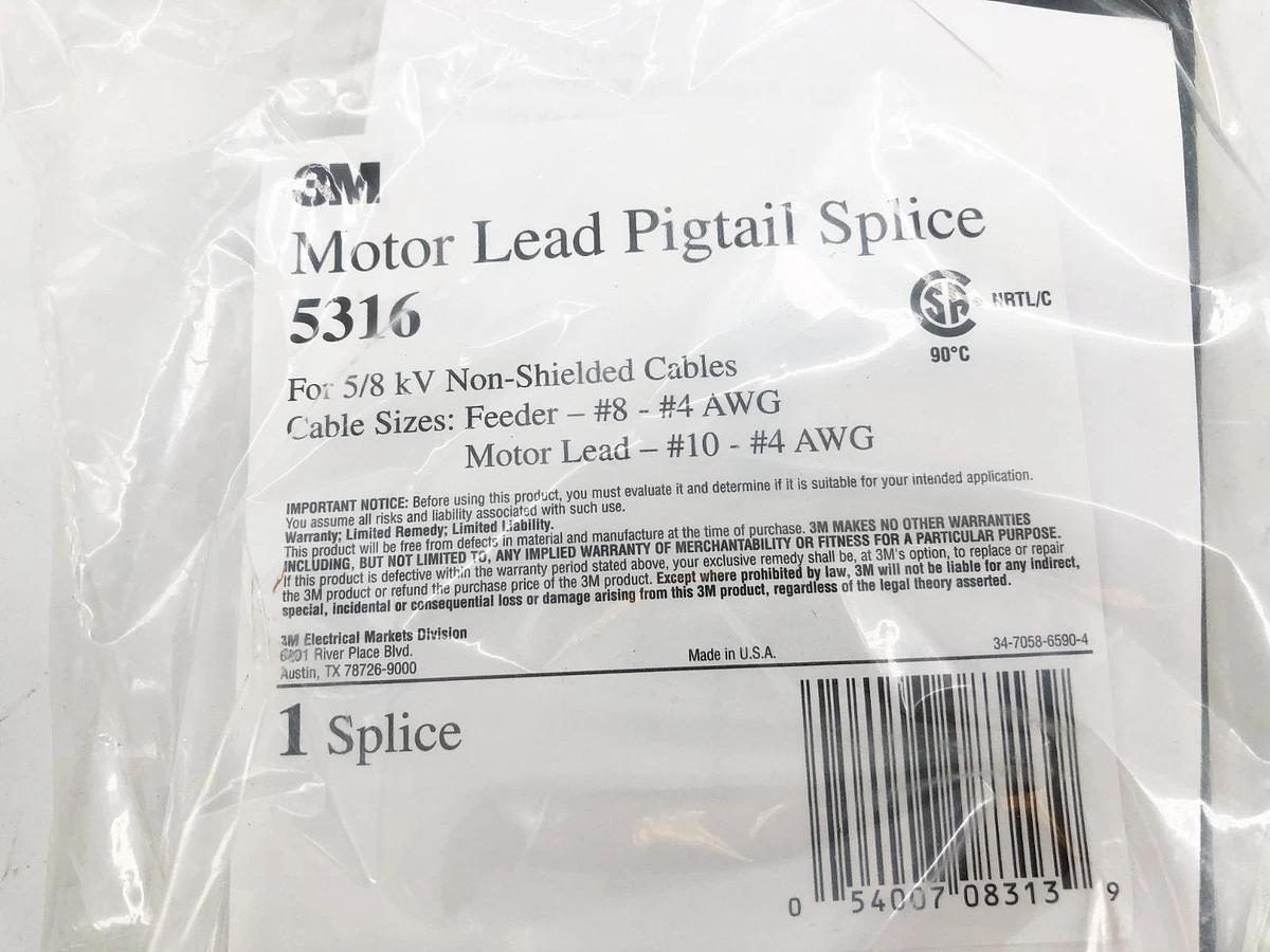 Box of 3 New 3M 5316 Motor Lead Pigtail Splice Kit