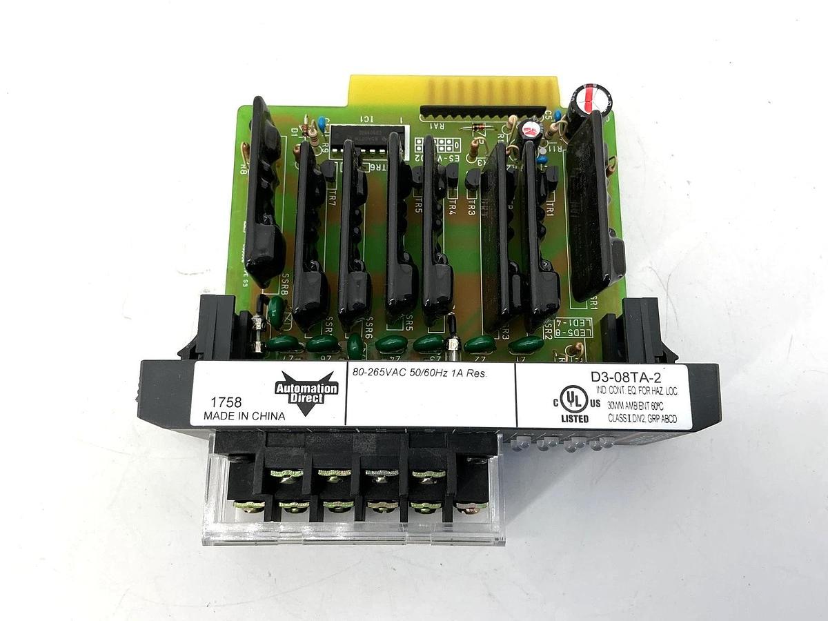 New Automation Direct D3-08TA-2 Output Module 110-220VAC 1A 80-265VAC D308TA2