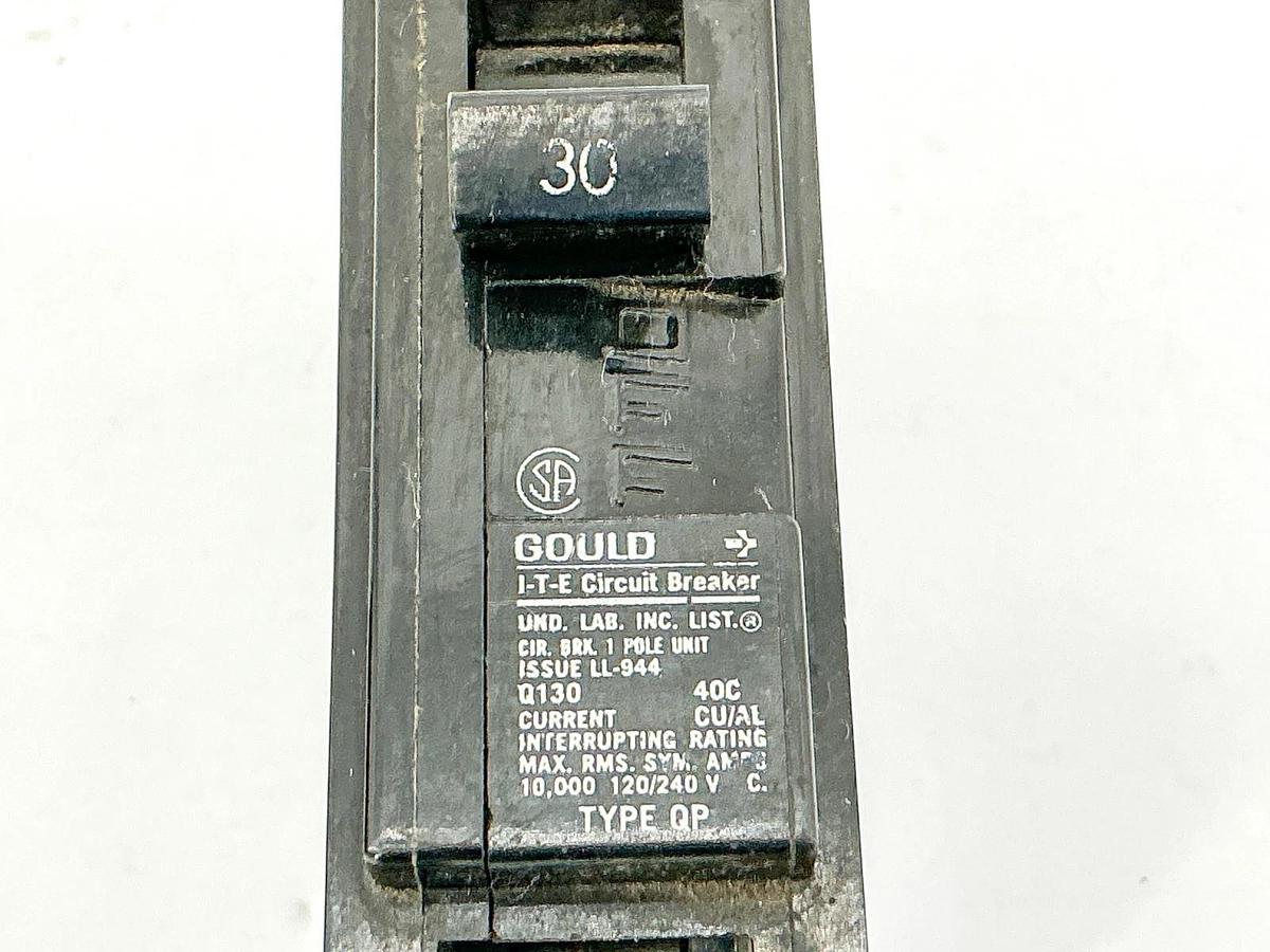New Lot of 5 Gould ITEQ130 Circuit Breaker 20A 240V 1P Type QP- No Box
