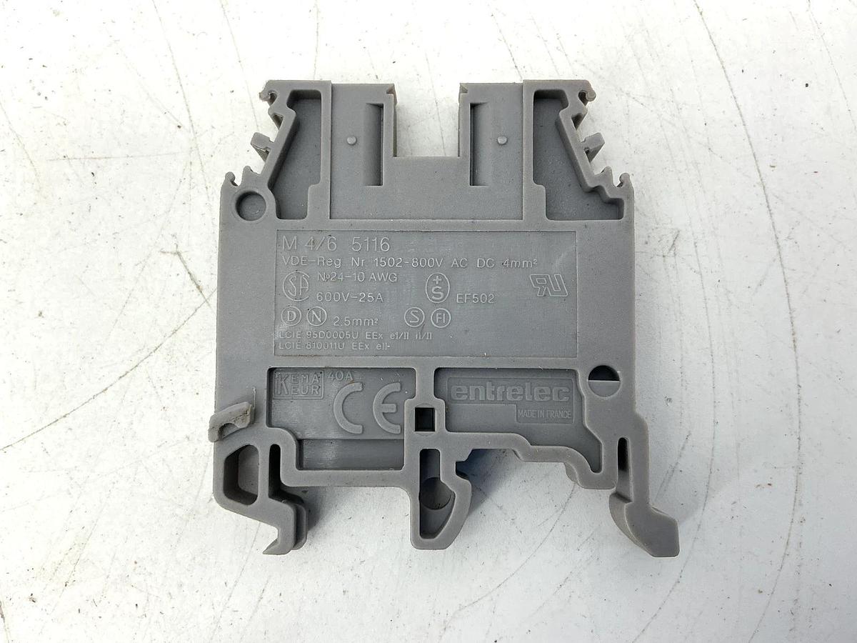 Used Lot of 30 ABB Entrelec M4/6-5116-GREY Terminal Block 10AWG 25A 600V M4/6-5116