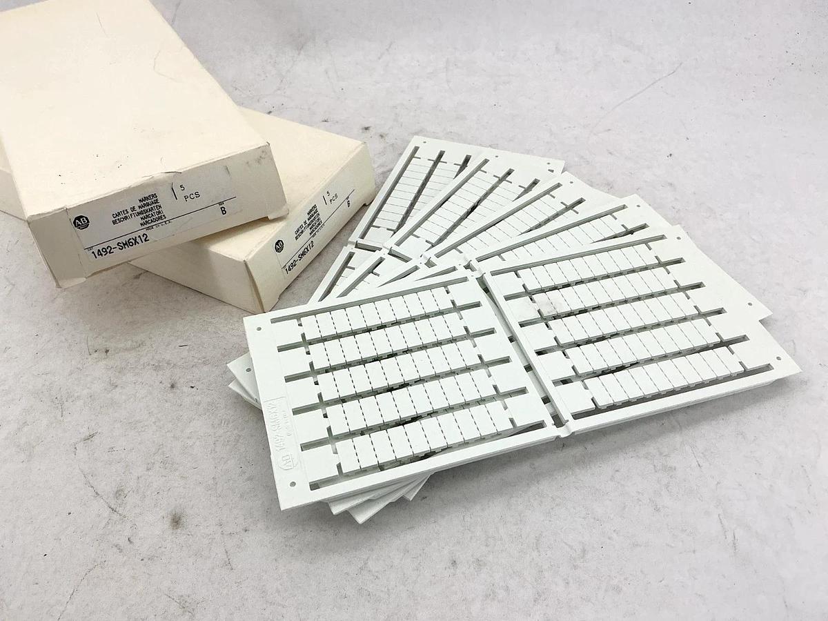 Lot of 2 New Allen Bradley 1492-SM6X12 Ser B Markers 5PCS Per Box