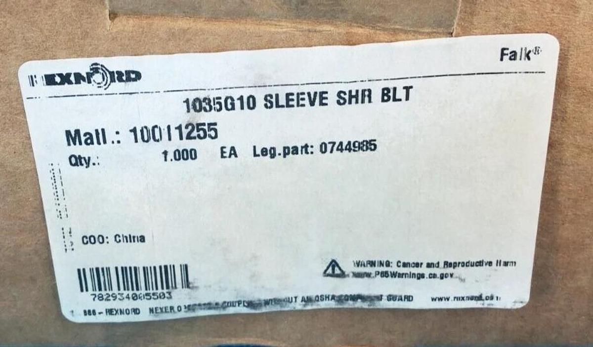New Rexnord 1035G10 Sleeve Shear Bolt 10011255 0744985 Falk 1203257