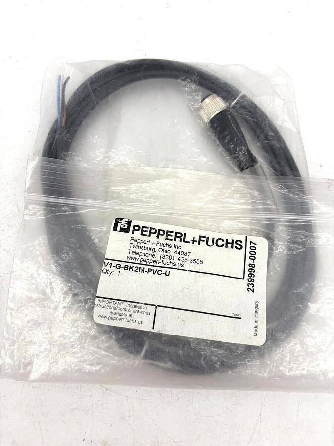 New Pepperl + Fuchs V1-G-BK2M-PVC-U Cordset 239998-0007 Single-Ended