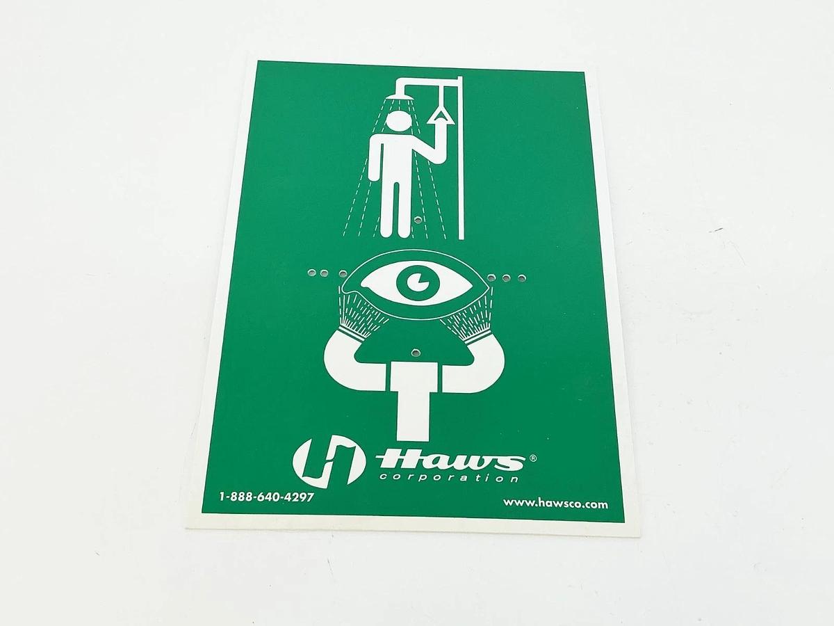 New Lot of 6 Haws Plastic Shower and Eye Wash Sign