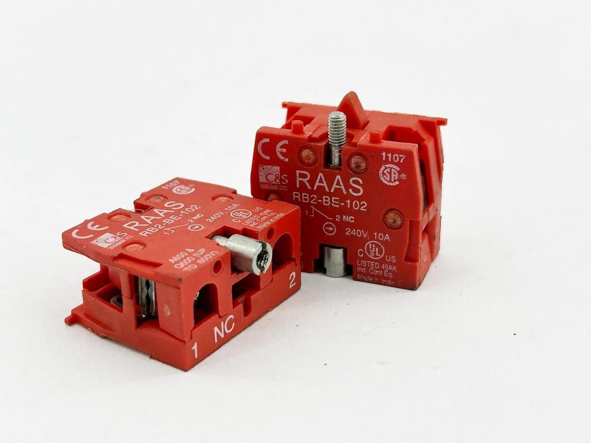 New Lot of 2 C&S RB2-BE-102 Control Block Base Mount RAAS 10A 240V - No Box