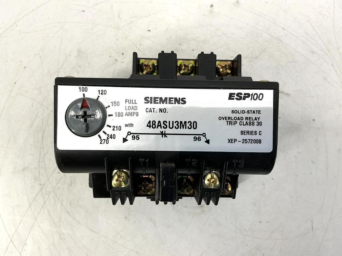 New Siemens 48ASU3M30 Ser C Overload Relay Solid State 3PH 50/60HZ 100-270FLA