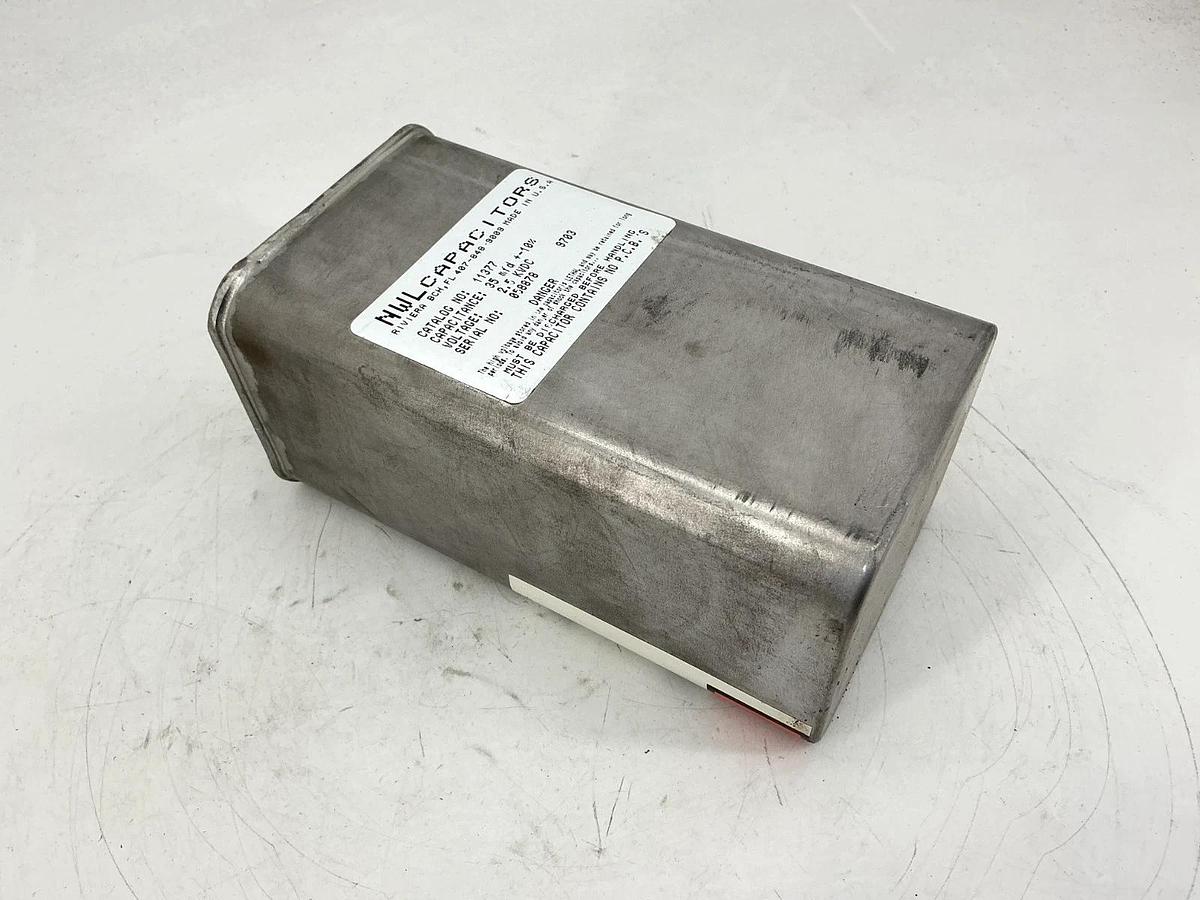 Used NWL Capacitors 11377 Capacitator Capacitance: 35mfd+-10% Voltage: 2.5KVDC