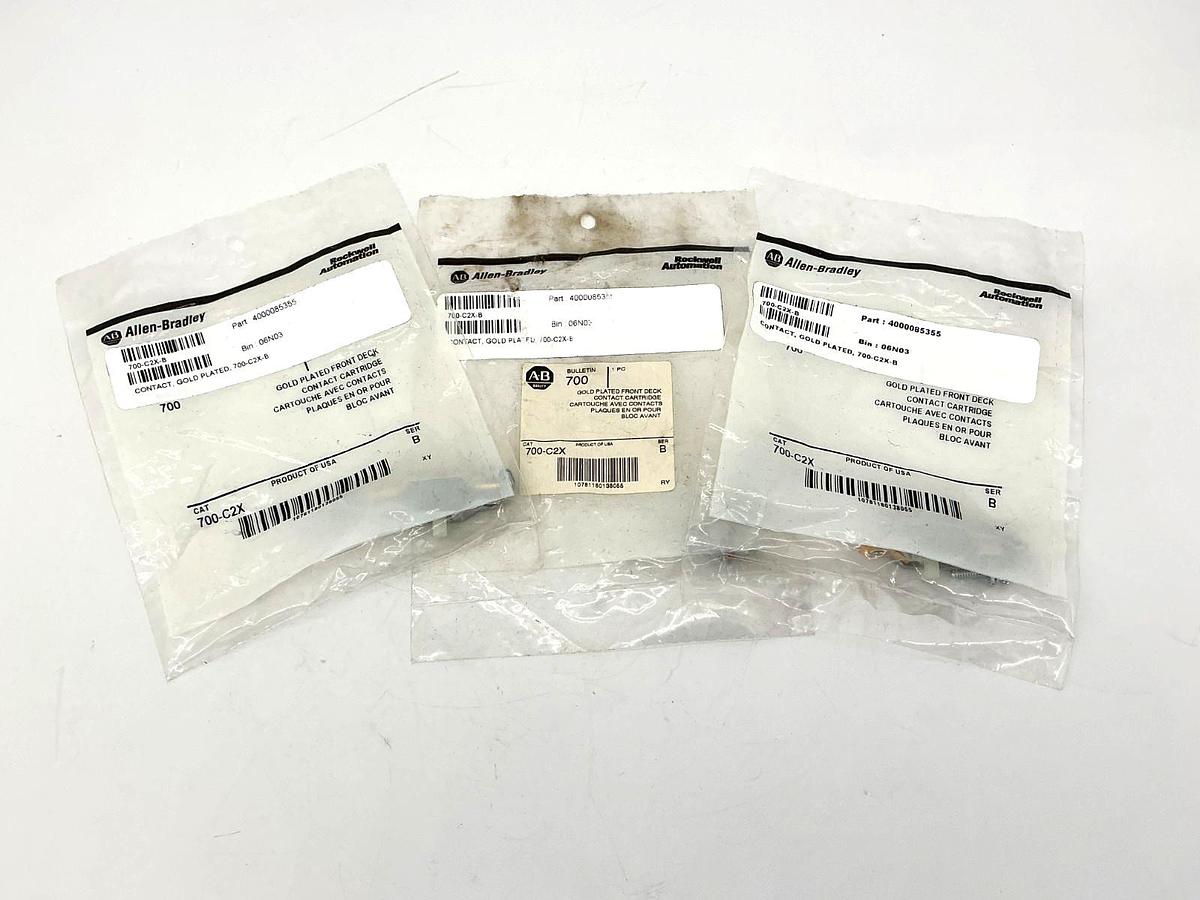 Lot of 3 New Allen Bradley 700-C2X Ser B Gold Plated Front Deck Contact 10A