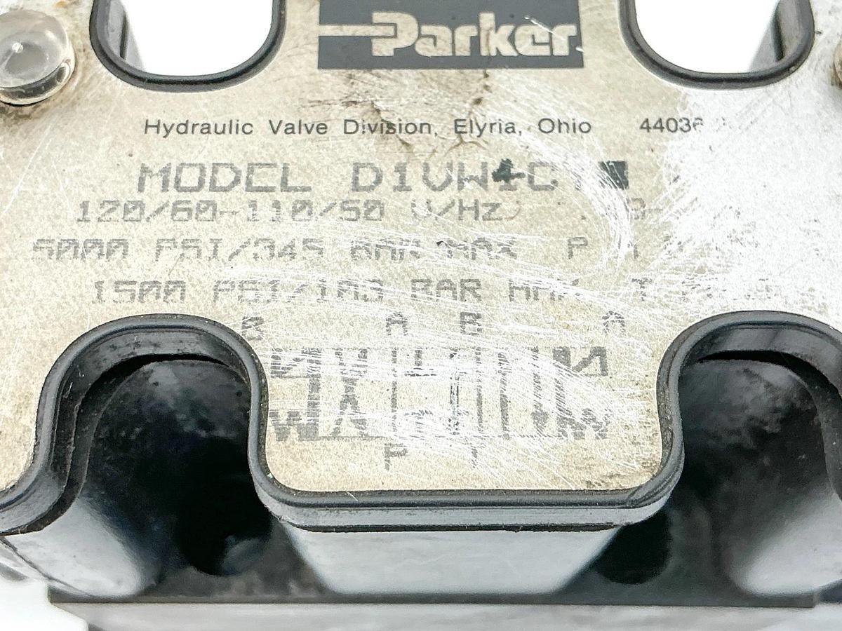 Used Parker D1VW4CY Solenoid Valve 5000PSI 110/120V - Missing Coil