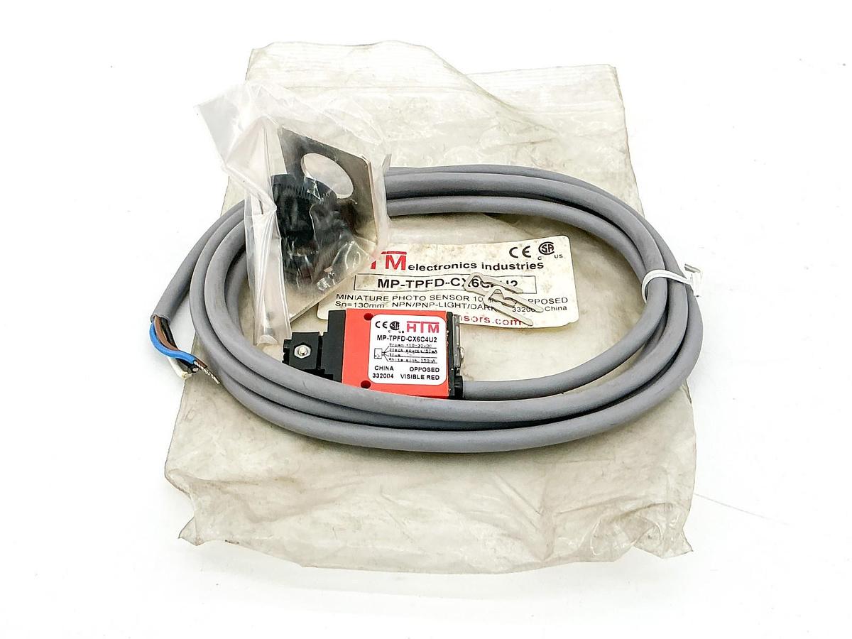 New HTM MP-TPFD-CX6C4U2 Photoelectric Sensor 10-30VDC 150mA W/ Mounting Bracket