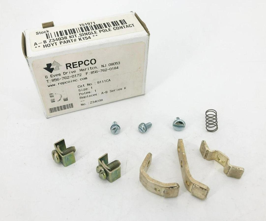 New Repco 9111CA Contact Kit 1-Pole Size 1 Replaces Allen Bradley Z34038
